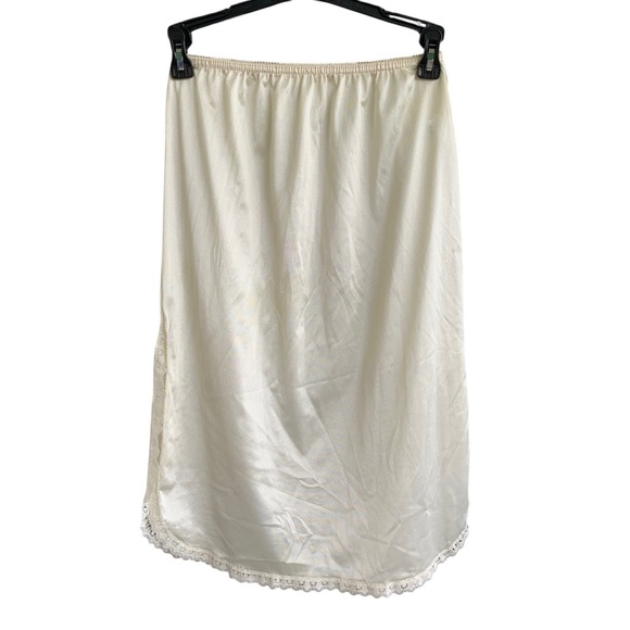 Vintage 50s 60s Yellow Slip Skirt Fortune Union Tag Nylon - Picture 1 of 6